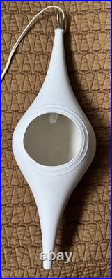 Rare Vintage MCM White Teardrop Swag Lamp Light Fixture Mid Century Modern 1960s