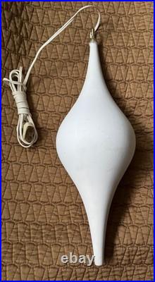 Rare Vintage MCM White Teardrop Swag Lamp Light Fixture Mid Century Modern 1960s