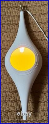 Rare Vintage MCM White Teardrop Swag Lamp Light Fixture Mid Century Modern 1960s