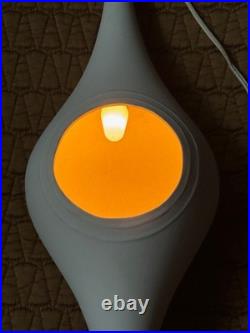 Rare Vintage MCM White Teardrop Swag Lamp Light Fixture Mid Century Modern 1960s