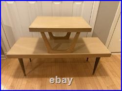 Rare Vintage Mersman 8008 Mid Century Modern Step Blonde End Table 2-Tier
