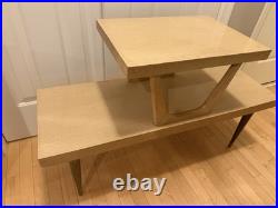 Rare Vintage Mersman 8008 Mid Century Modern Step Blonde End Table 2-Tier
