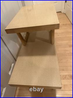 Rare Vintage Mersman 8008 Mid Century Modern Step Blonde End Table 2-Tier