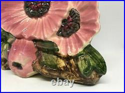 Rare Vintage Mid Century-McCoy Pottery Pink Poppies Flower Form Vase-Vibrant