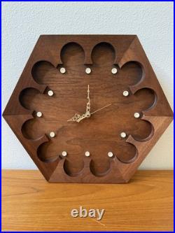 Rare Vintage Mid Century Modern Arthur Umanoff Howard Miller Walnut Wall Clock