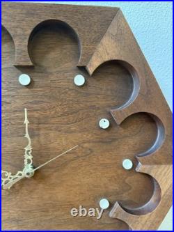 Rare Vintage Mid Century Modern Arthur Umanoff Howard Miller Walnut Wall Clock