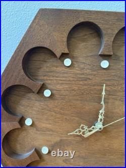 Rare Vintage Mid Century Modern Arthur Umanoff Howard Miller Walnut Wall Clock