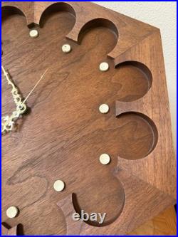 Rare Vintage Mid Century Modern Arthur Umanoff Howard Miller Walnut Wall Clock Rare Vintage Mid Century Modern Arthur Umanoff Howard Miller Walnut Wall Clock