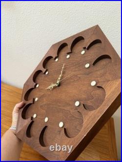 Rare Vintage Mid Century Modern Arthur Umanoff Howard Miller Walnut Wall Clock