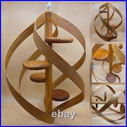 Rare Vintage Mid Century Modern Bentwood Spiral Unique Hanging 4 Shelf Planter