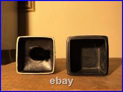 Rare Vintage Mid-Century Modern Brayton Laguna Black 2Piece Covered Box 9.5x3.5