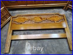 Rare Vintage Mid-Century Modern Burl Wood Queen Size 5PC Bdrm set THOMASVILLE