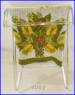 Rare! Vintage Mid Century Modern Clear Acrylic/Lucite Towel Holde Rack