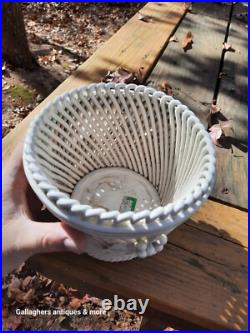 Rare Vintage Mid Century Modern Italian Ed Langbein Ceramic Lattice Pot Planter