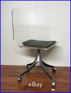 Rare Vintage Mid-Century Modern Lucite Acrylic Swivel Office Desk Chair
