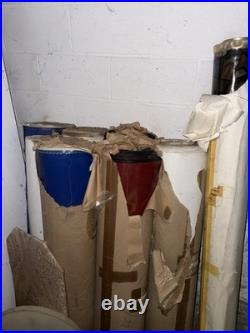 Rare Vintage Mid-Century Modern (MCM) Sheet Flooring Roll NOS Red/Blue Vinyl/L