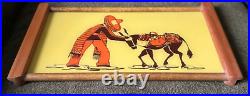Rare Vintage Mid-Century Modern Mexican themed Tray and 6 Tumblers