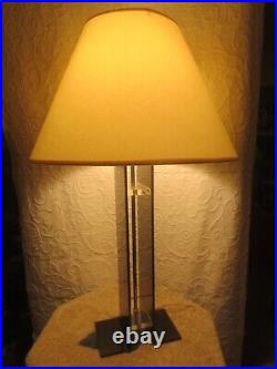 Rare Vintage Mid Century Modern Minimalist Black Lucite Acrylic Tabled Lamp