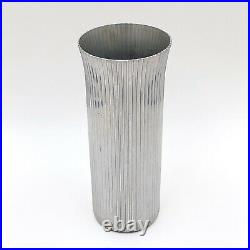 Rare Vintage Mid Century Modern Wear-Ever Ribbed Aluminum Vase 807 1960s 70s Ex