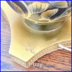 Rare Vintage Modern MCM Hollywood Black & Gold Lamp Dinanderie Style Genie Shape