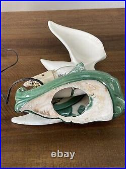 Rare Vintage Modern Mid-Century MCM Seagull Bird On Ocean Waves Ceramic TV Lamp