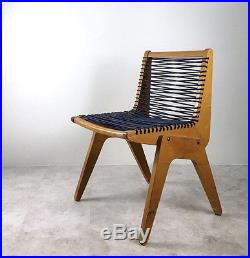 Rare Vintage Plywood Cord Rope Chair Robert Kayton Assoc Mid Century Modern