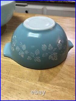 Rare Vintage Pyrex Gooseberry JAJ Duck egg blue Mixing Bowls