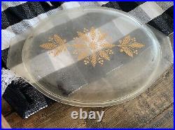 Rare Vintage Pyrex Promotion Casserole With Warmer Golden Poinsettia