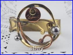 Rare Vintage Richard Bitterman MCM Mid Century Modern Brutalist 7 Bracelet