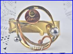 Rare Vintage Richard Bitterman MCM Mid Century Modern Brutalist 7 Bracelet