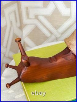 Rare Vintage Sarreid Spain Carved Wood Snail 13 Sculpture MCM Mid Century Decor