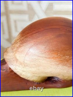 Rare Vintage Sarreid Spain Carved Wood Snail 13 Sculpture MCM Mid Century Decor