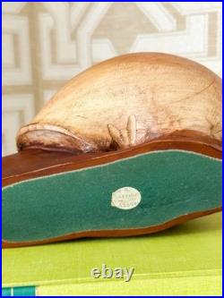 Rare Vintage Sarreid Spain Carved Wood Snail 13 Sculpture MCM Mid Century Decor