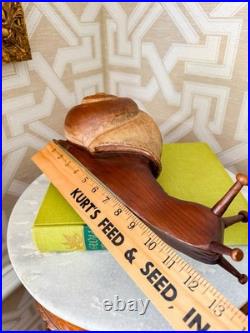 Rare Vintage Sarreid Spain Carved Wood Snail 13 Sculpture MCM Mid Century Decor