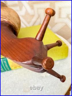 Rare Vintage Sarreid Spain Carved Wood Snail 13 Sculpture MCM Mid Century Decor