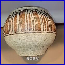 Rare Vintage Signed Wishon Harrell Mid Century Modern Stoneware Bowl Incised