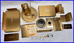 Rare! Vintage Silver Crest Bronze Mid Century Modern 15 Piece Desk/Office Set