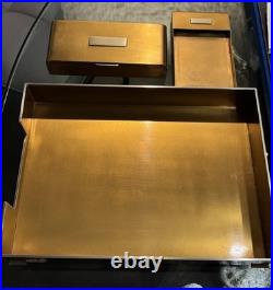 Rare! Vintage Silver Crest Bronze Mid Century Modern 4 Piece Desk/Office Set