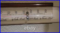 Rare Vintage Stiffel Indoor Thermometer Brass Wood