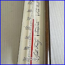 Rare Vintage Stiffel Indoor Thermometer Brass Wood