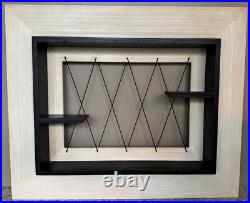 Rare Vintage Wood Shadowbox MCM Atomic Era Wall Hanging Black White 1950s