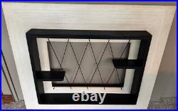 Rare Vintage Wood Shadowbox MCM Atomic Era Wall Hanging Black White 1950s