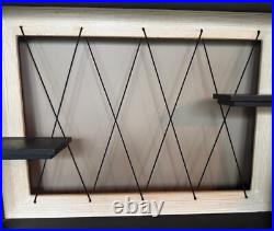 Rare Vintage Wood Shadowbox MCM Atomic Era Wall Hanging Black White 1950s