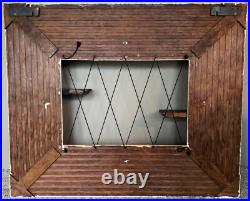 Rare Vintage Wood Shadowbox MCM Atomic Era Wall Hanging Black White 1950s
