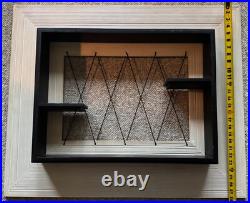 Rare Vintage Wood Shadowbox MCM Atomic Era Wall Hanging Black White 1950s