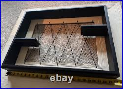 Rare Vintage Wood Shadowbox MCM Atomic Era Wall Hanging Black White 1950s