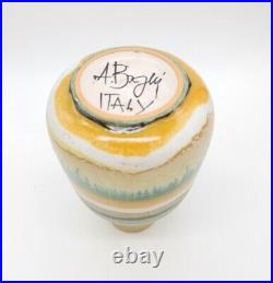 Rare Vtg Alvino Bagni Signed Mid-Century Modern Italian Studio Art Pottery Vase
