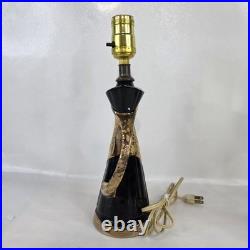 Rare Vtg Deena Weeping Gold Drip Pattern MCM Mid Century Modern Set of 2 Lamps