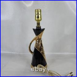 Rare Vtg Deena Weeping Gold Drip Pattern MCM Mid Century Modern Set of 2 Lamps