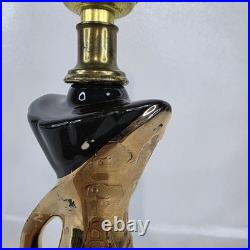 Rare Vtg Deena Weeping Gold Drip Pattern MCM Mid Century Modern Set of 2 Lamps